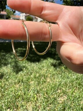 14k Gold Hoop Earrings - Women Jewelry
